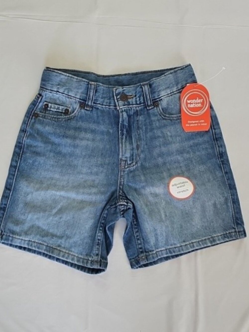 Wonder Nation Boys Adjustable Waist Denim Short, Size 7 New